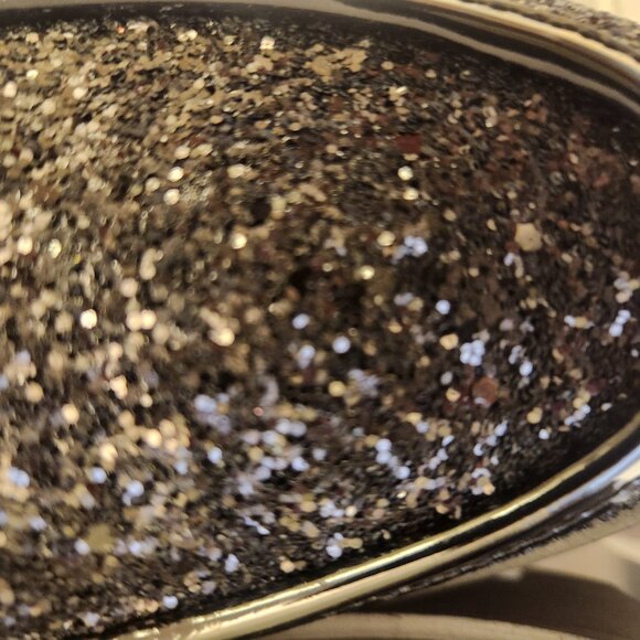 Franco Sarto Black Glitter Loafers - Picture 6 of 13